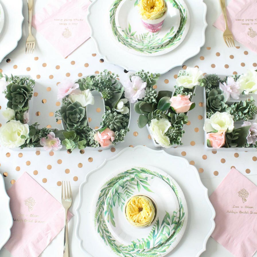 Love In Bloom Floral Custom Bridal Shower Backdrop
